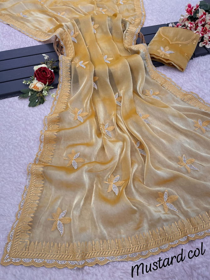 JK Designer Jarkan Diamond Designer Party Wear Sarees Suppliers In India
